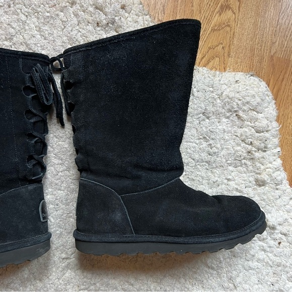 BEARPAW Women's Phylly Black Suede Women's Classic Boots Size 9 - Picture 3 of 13